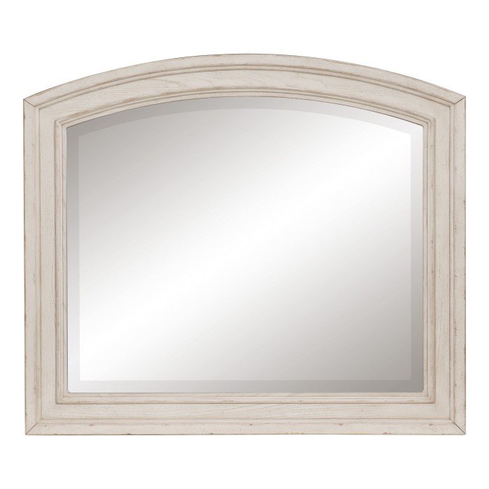Bethel Collection Wire-brushed white finish Mirror