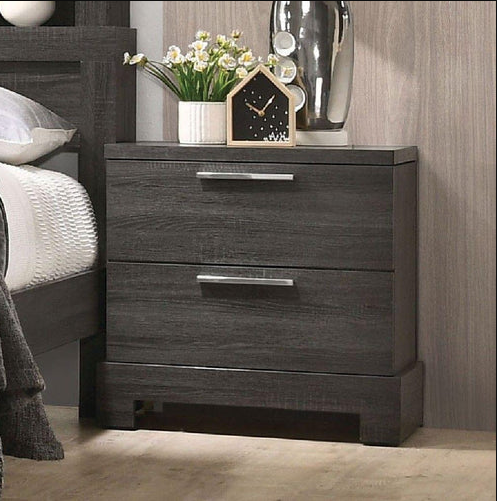 Lantha Gray Oak Finish Nightstand
