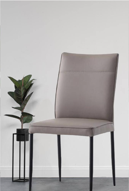 Rashard Smoky Leather & Black Finish Side Chair (Set-2)