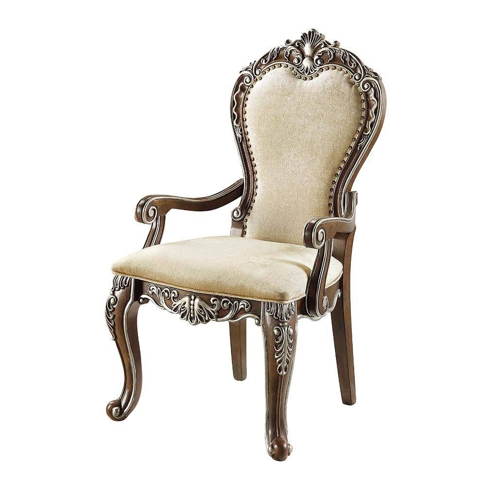 Latisha Arm Chair Antique Oak Finish (Set-2)