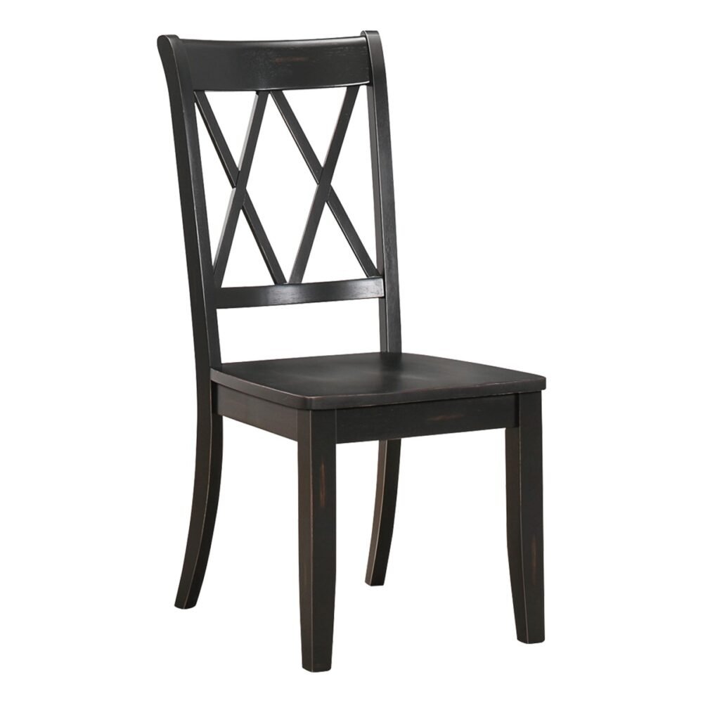 Janina Collection Side Chair, Black (Set-2)