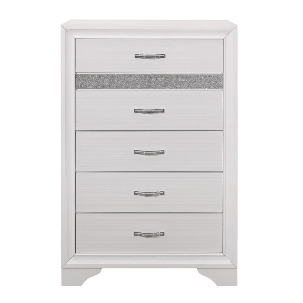 Luster Collection Chest White And Silver Glitter