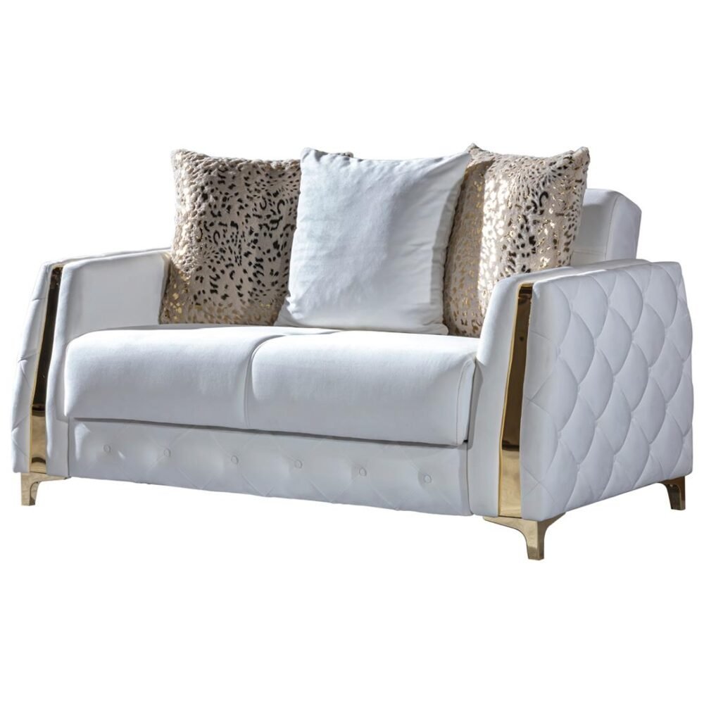 Lust Off White Loveseat
