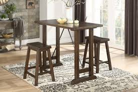 The Bracknell Collection Brown Cherry Finish 3-Piece Pack Counter Height Set