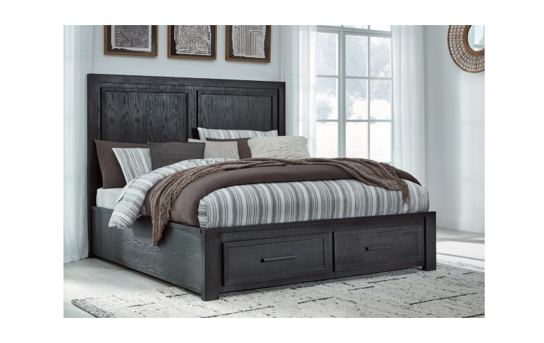 Foyland King Panel Storage Bed