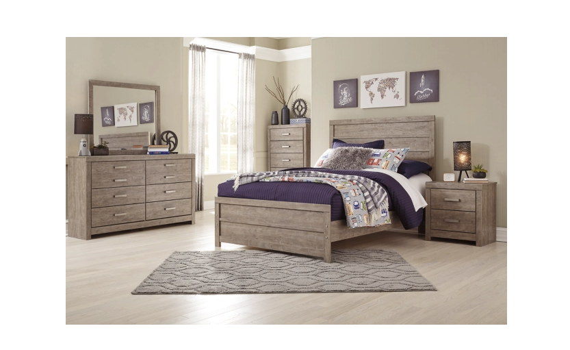 Culverbach Full Panel Bed with Mirrored Dresser, Chest and Nightstand Set