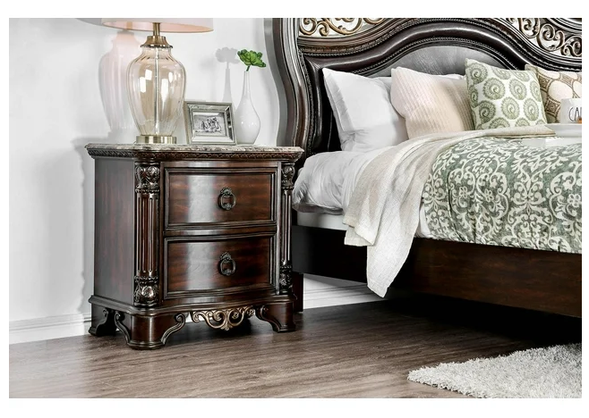 Menodora Brown Cherry Nightstand
