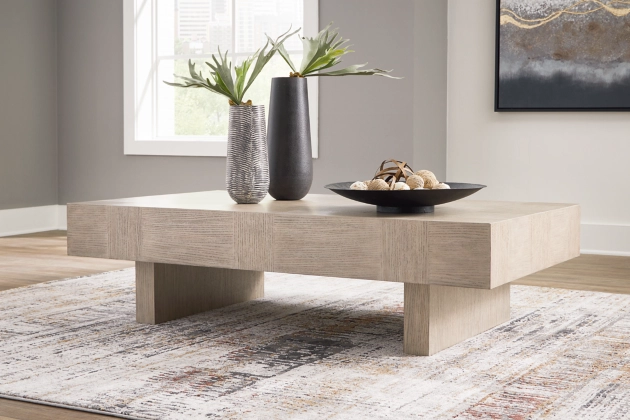 Jorlaina Light Grayish Brown Rectangular Cocktail Table