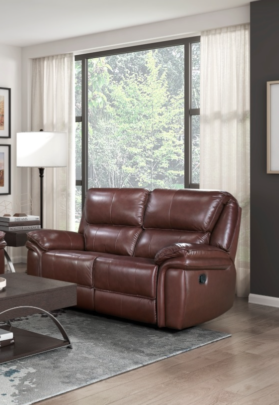 Lyman Collection Brown Double Reclining Love Seat