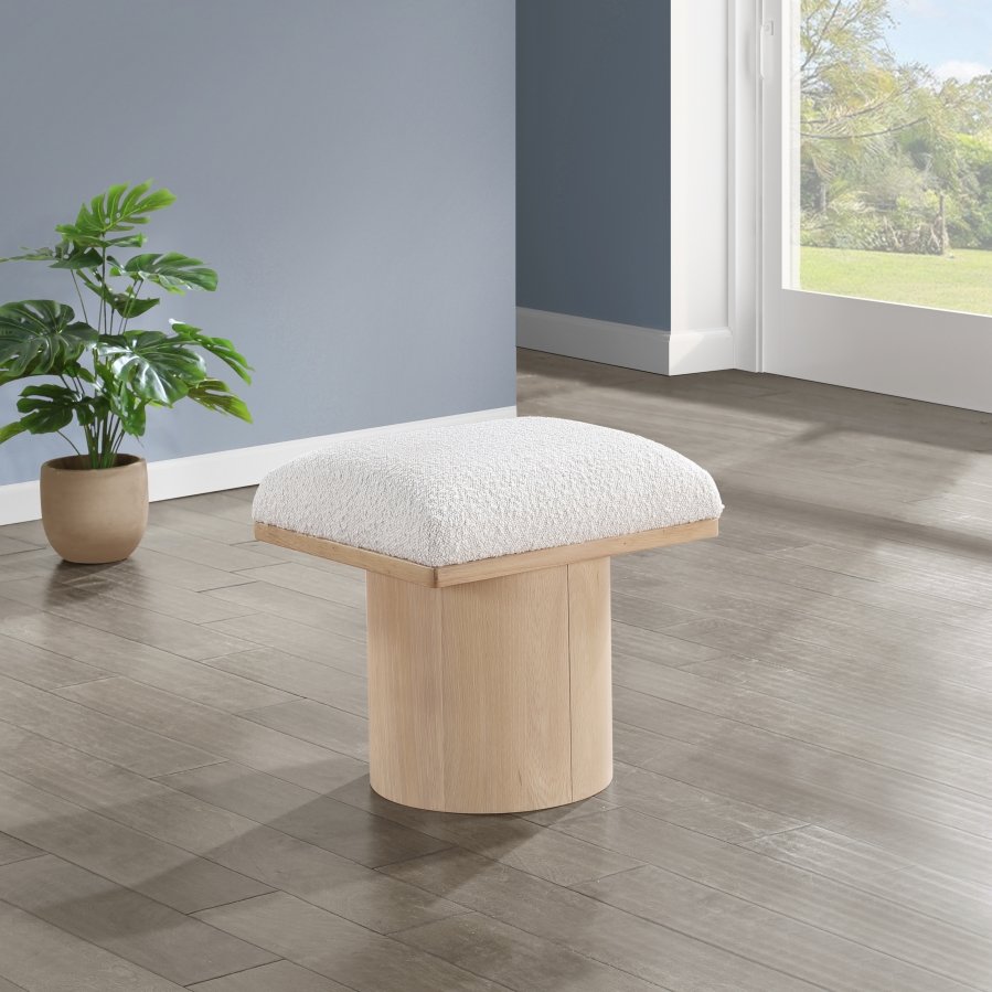 Pavilion Cream Boucle Fabric Bench/Stool