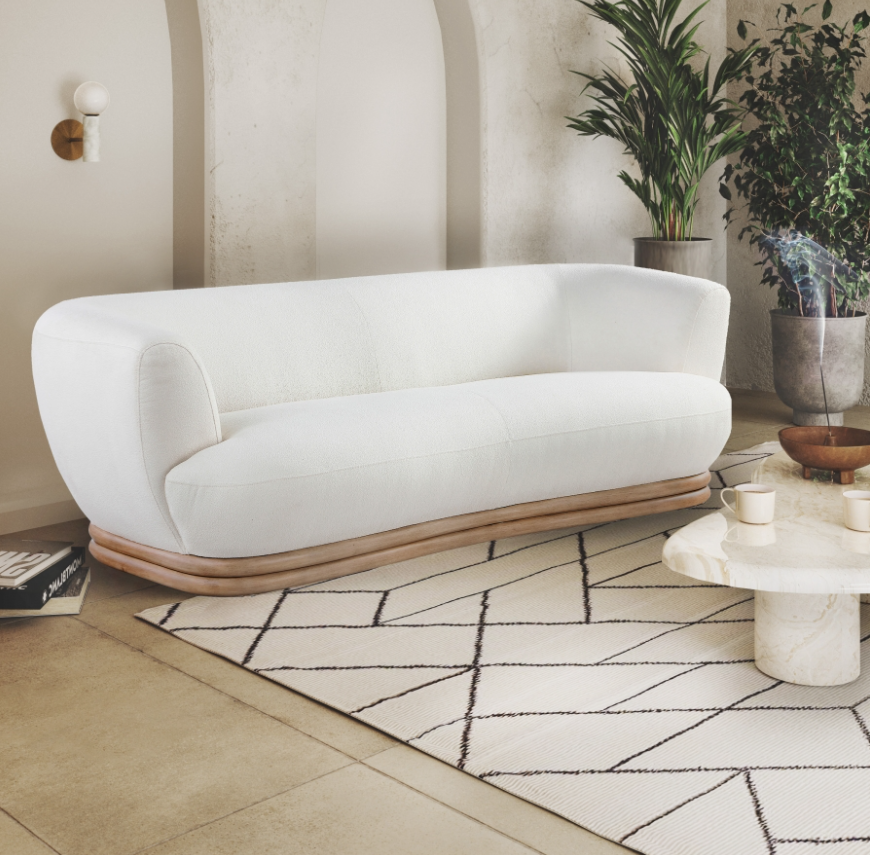 Kipton Cream Boucle Fabric Sofa
