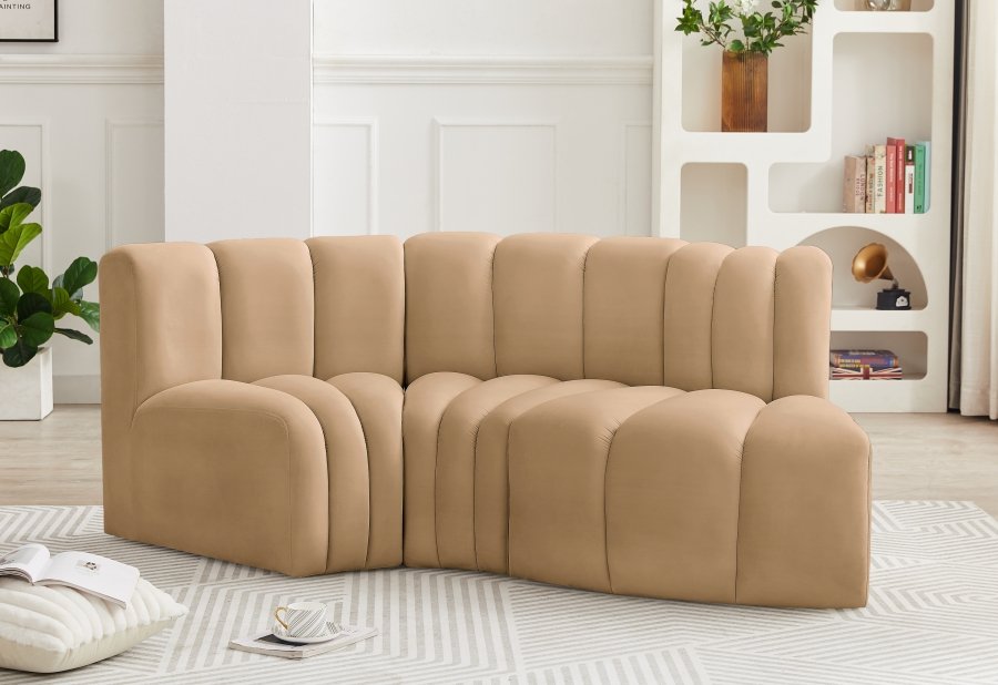 Arc Velvet 3pc. Sectional