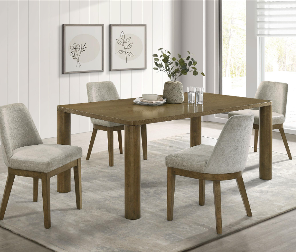 Castlewood 5-piece 71-inch Rectangular Dining Set Brown Oak