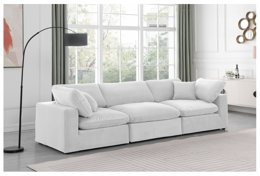 Comfy Cream Velvet Sofa