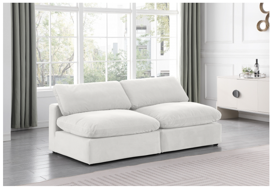 Comfy Cream Velvet Sofa