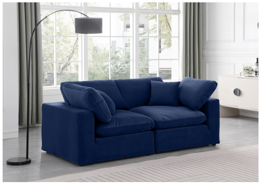 Comfy Navy Velvet Sofa