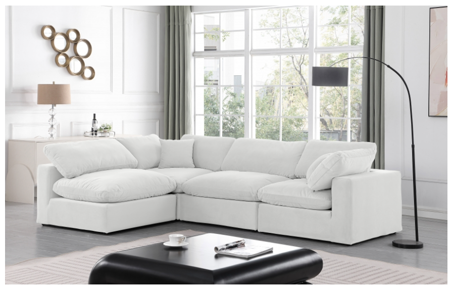 Comfy Cream Velvet Sectional