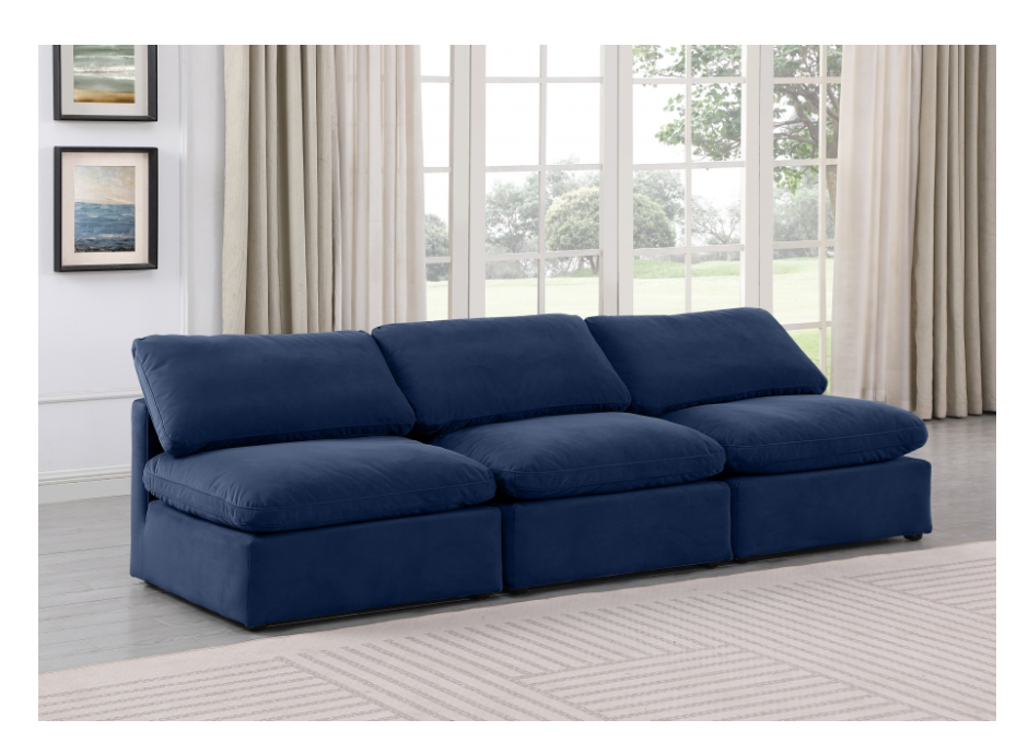 Indulge Navy Velvet Sofa