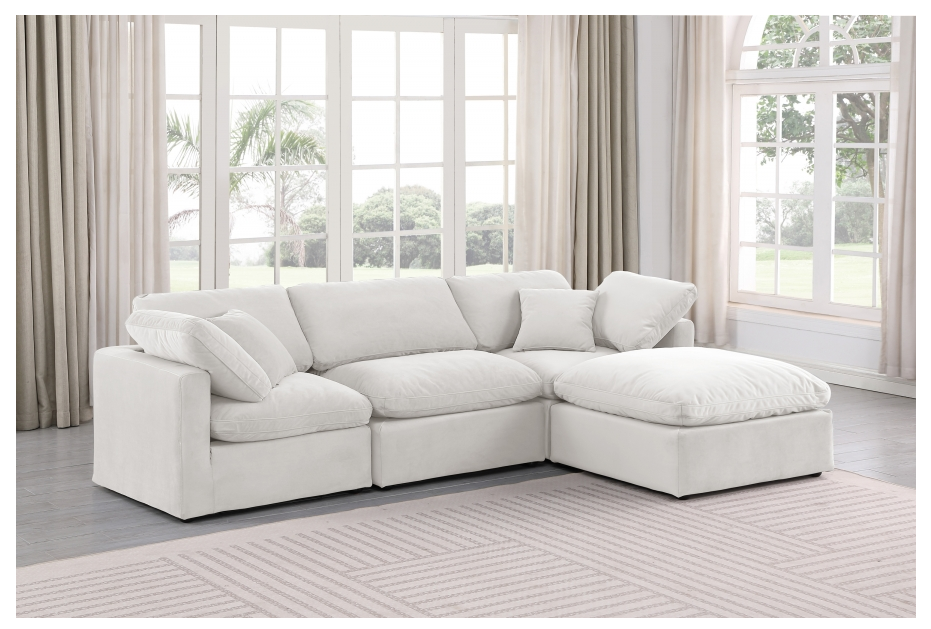 Indulge Cream Velvet Sectional