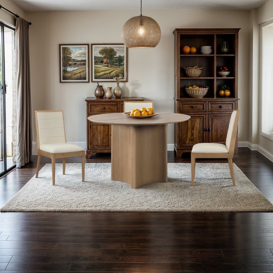 Corvina Sintered Stone And Oak Veneer Dining Table