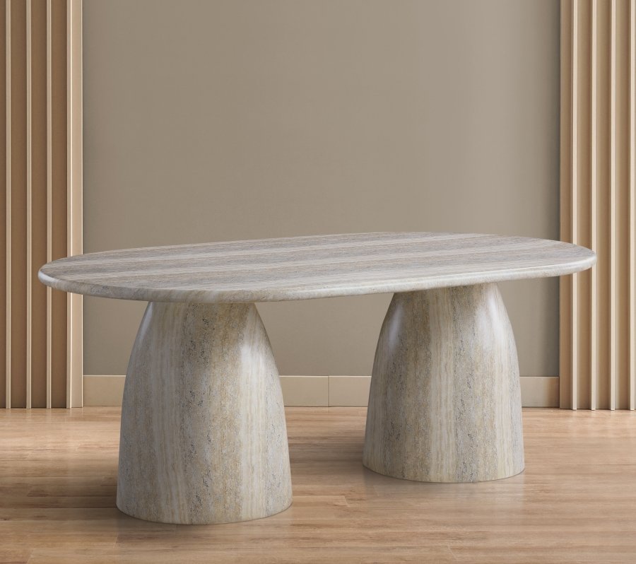 Cosenza 78" Travertine Finish Concrete Dining Table