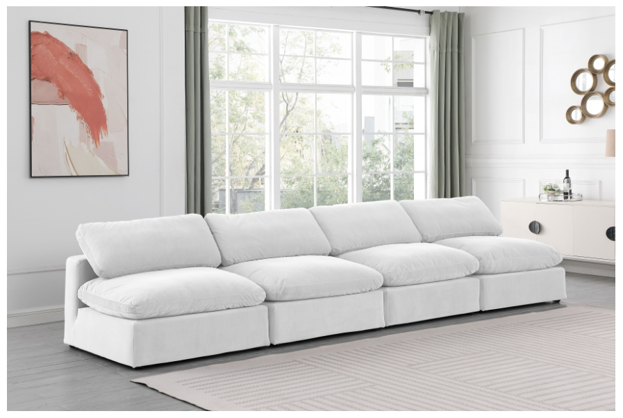 Comfy Cream Velvet Sofa