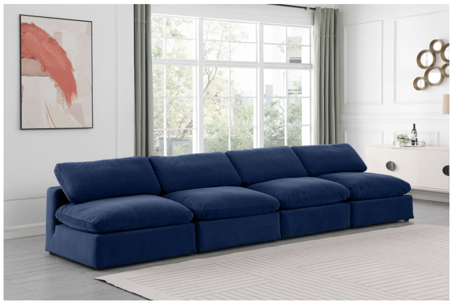 Comfy Navy Velvet Sofa