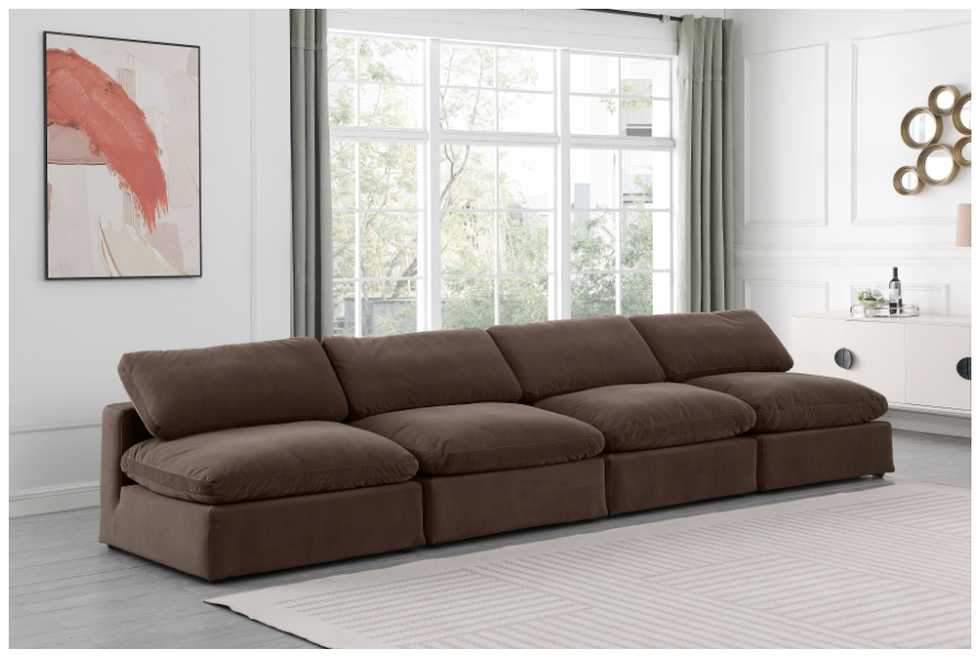 Comfy Brown Velvet Sofa