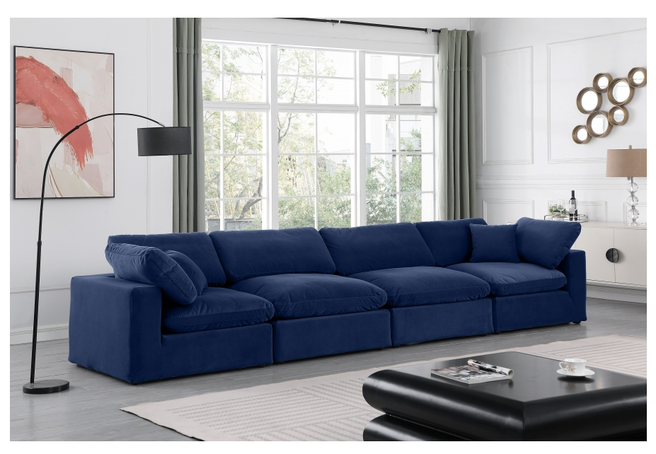 Comfy Navy Velvet Sofa