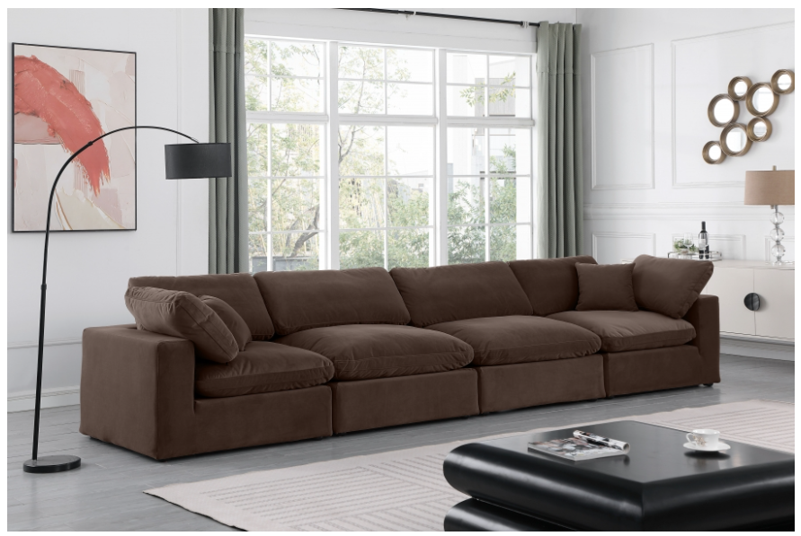 Comfy Brown Velvet Sofa