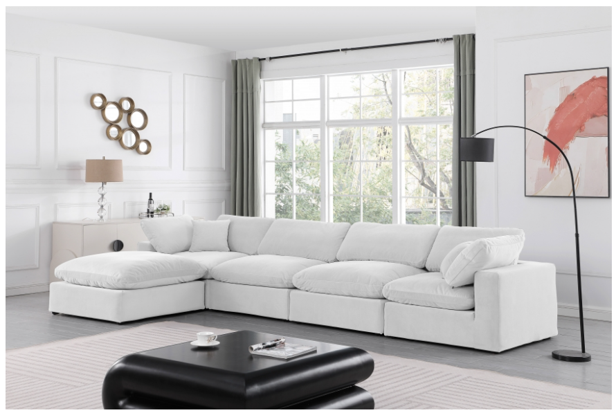 Comfy Cream Velvet Sectional