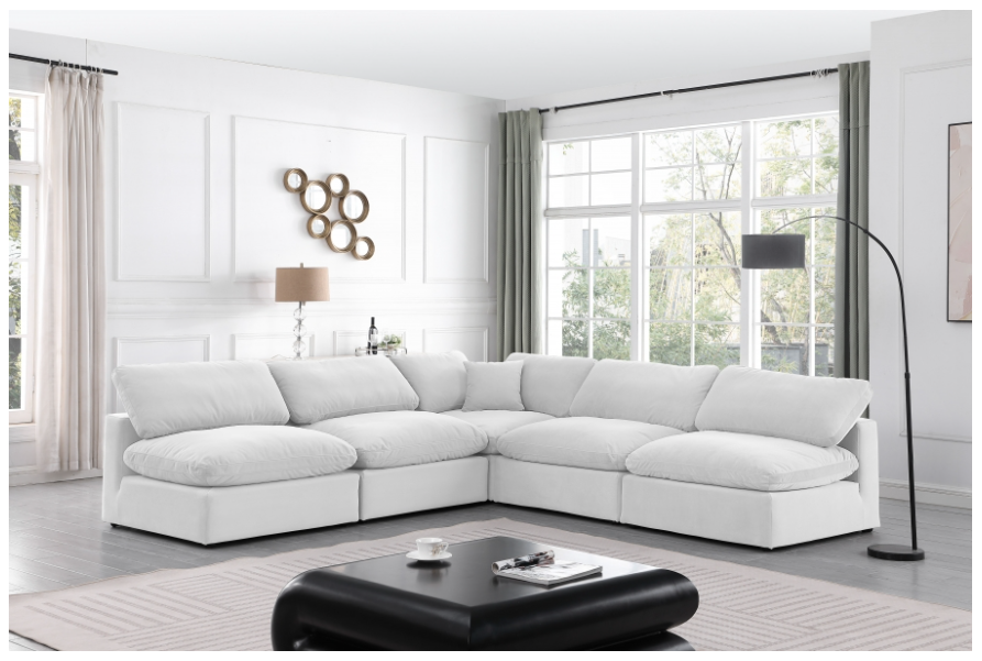 Comfy Cream Velvet Sectional