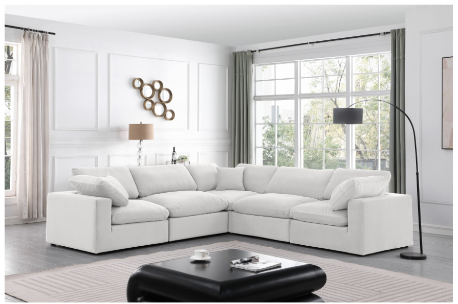 Comfy Cream Velvet Sectional