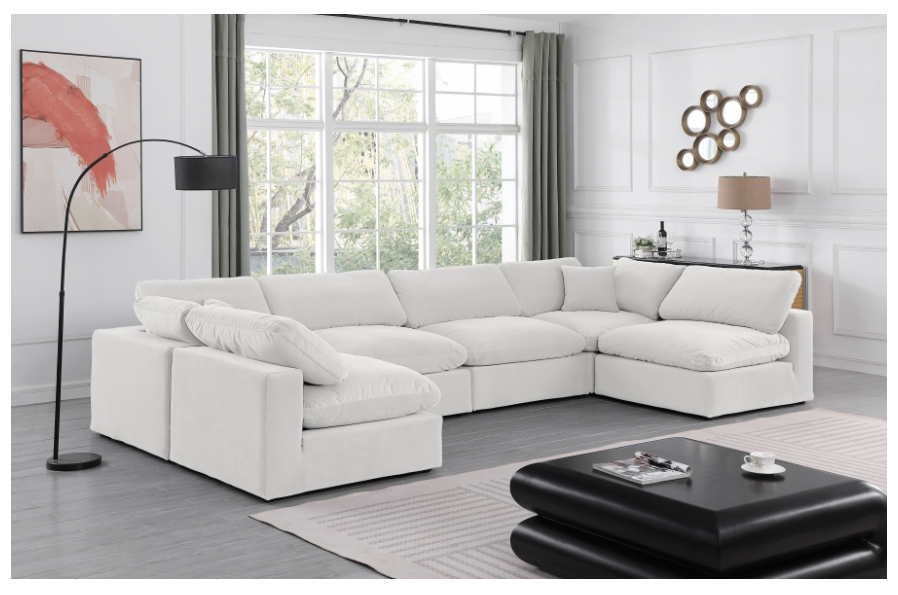 Comfy Cream Velvet Sectional