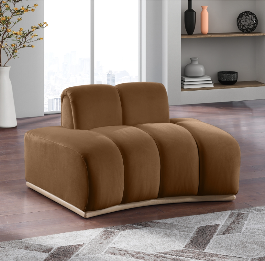 Jace Saddle Velvet Upholstered Accent Chair