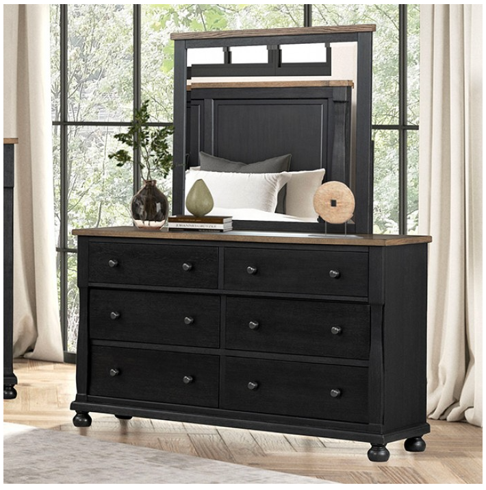 Neue Mills Farmhouse Black/Rustic Oak Dresser