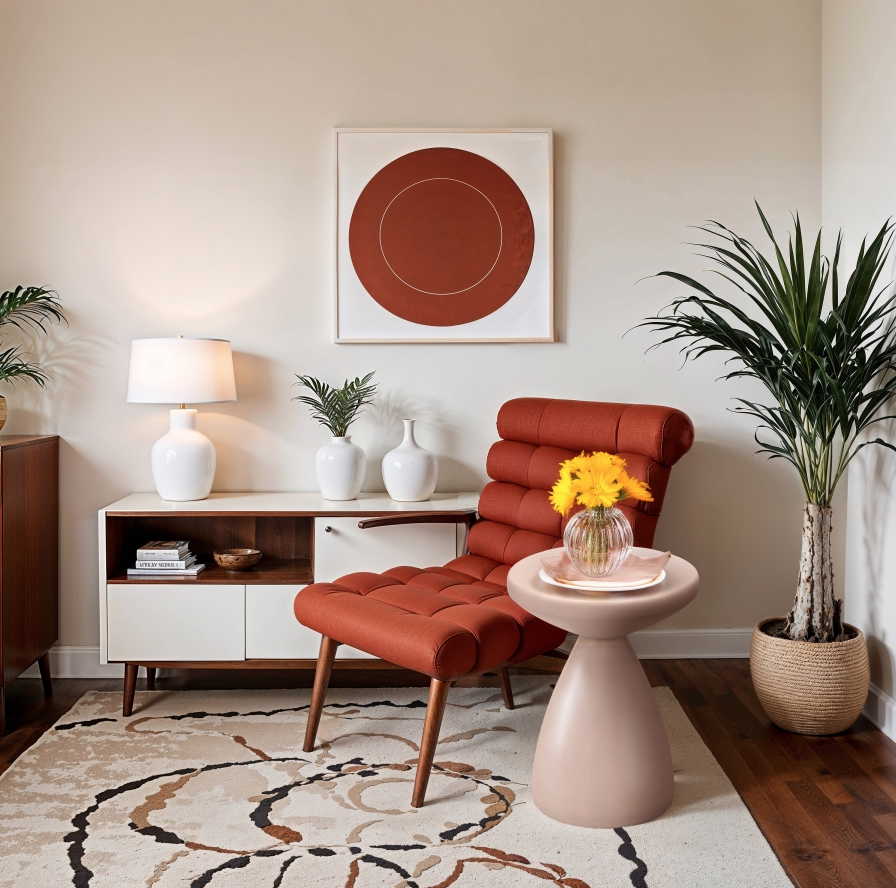 Anika Pink Iron End Table