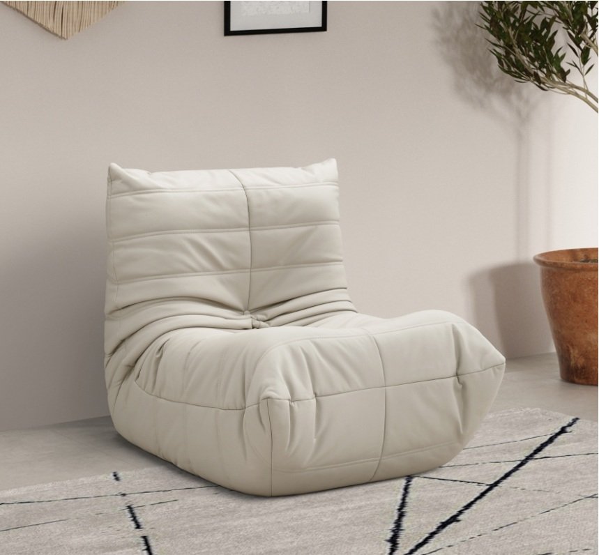 Relax Cream Vegan Leather Upholstered Chair