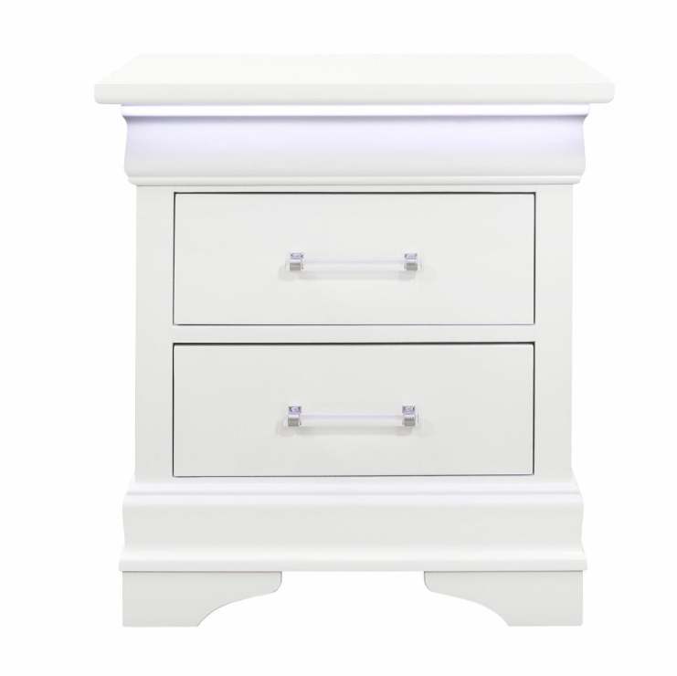 CHARLIE WHITE NIGHTSTAND WITH LED