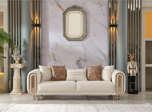 Bella Stationary Loveseat Cream