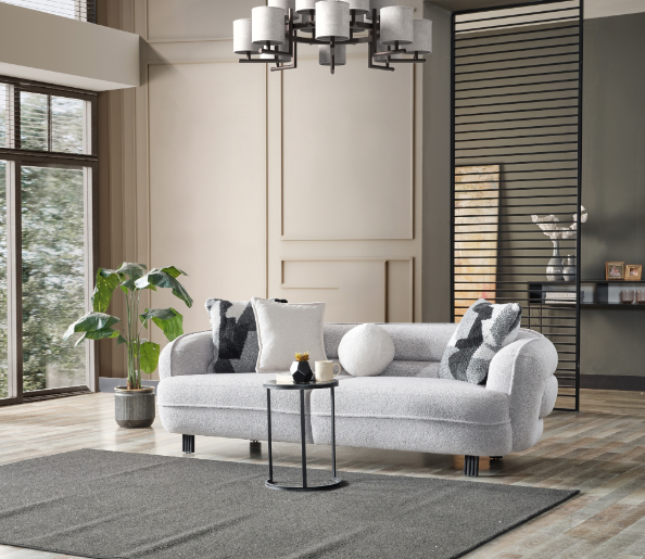 Marsilya Stationary Livingroom Sofa Grey