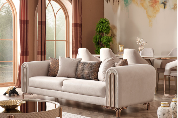 Paris Stationary 4 Seat Sofa Cream