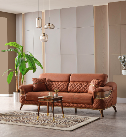 Kristal Convertible Sofa Dark Brick