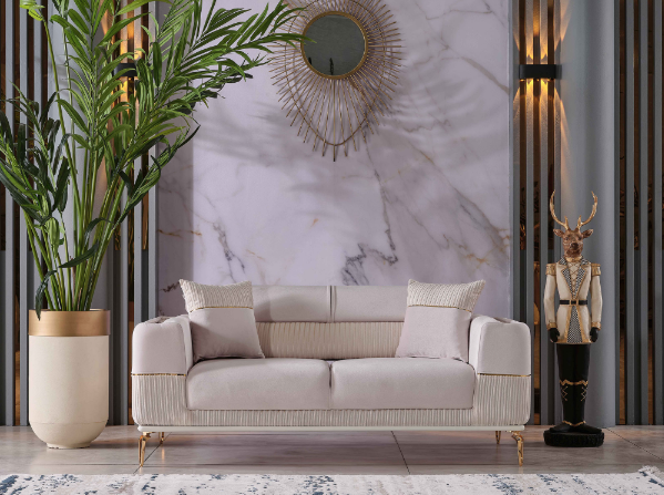 Berlin Convertible Loveseat Cream