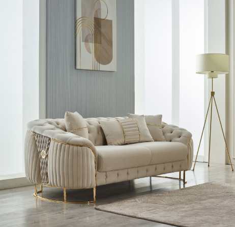 Lucas Stationary Loveseat Cream