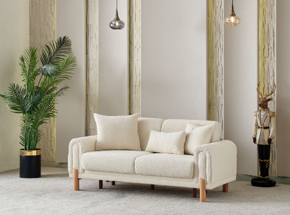 Soho Convertible Livingroom Loveseat Cream