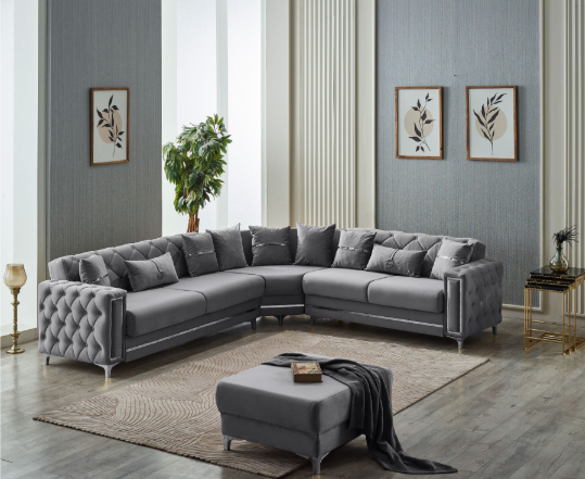 Bolivya Convertible Sectional Grey