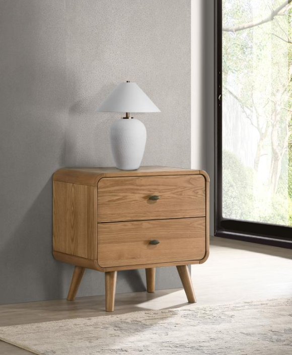 Robyn 2-drawer Nightstand Bedside Table Light Ash