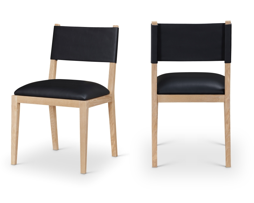 Avon Vegan Leather Dining Side Chair Set-2