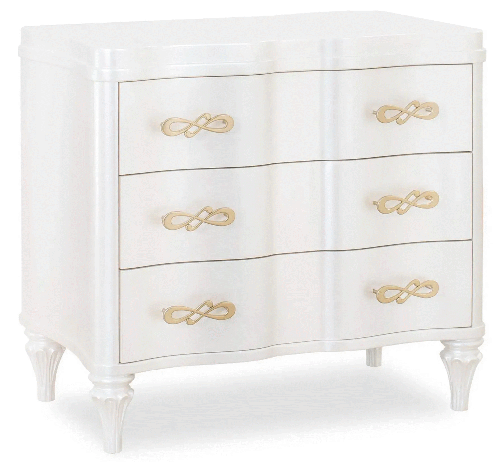 Rich Gold and Cream Nightstand